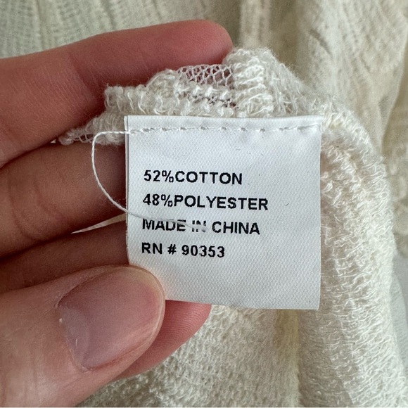 68 Rebellion Again Women's M Cream Boho Sheer Kimono Duster Coastal Festival - Picture 5 of 10